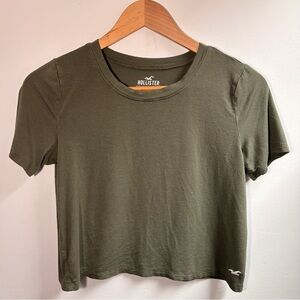 Hollister Women's XS Olive Green Crop Top